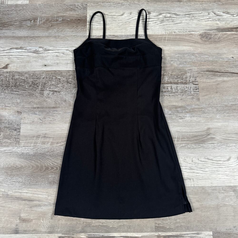 Vintage Y2K 90s Byer Too Black Mini Dress Bodycon Slip Party Made USA Small